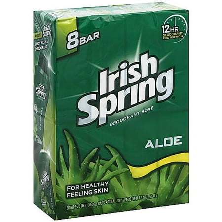 Irish Spring Aloe Deodorant Bar Soap, 3.75 oz bars, 8 ea (Pack of 3)