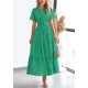 thumbnail image 5 of Vestido largo PRETTYGARDEN 2025, verano, cuello en V, ojales, color verde S, 5 of 8