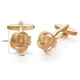 thumbnail image 5 of Yoursfs Cufflinks for Men Gold Color Stainless-Steel Cuff Links for Wedding Engagement Gift, 5 of 6