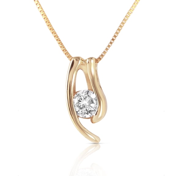 Galaxy Gold 14K Yellow Gold 0.15 Carat Natural Diamonds Pendant Necklace - Strength & Brilliance - 16" to 24" - Fine Jewelry for Women