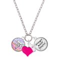 thumbnail image 1 of Delight Jewelry Silvertone Domed Multi Color DSN - Hot Pink Heart Nurse Strong Zoe Necklace, 1 of 4