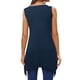 thumbnail image 5 of Camiseta sin mangas Mujer Cuello redondo Color sólido Top Casual Chaleco, Azul marino, L Vogacara AP001609-08, 5 of 6