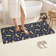 thumbnail image 4 of DarkBlue Cartoon Dinosaurs Space Pattern Bathroom Rugs Mat,Non Slip Microfiber Bathroom Rug,Rubber Backing,Soft Bathroom Mats for Bathroom Floor,Tub and Shower,60x24in(150x60cm), 4 of 5