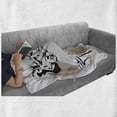 thumbnail image 6 of Retro Soft Flannel Fleece Throw Blanket, European Folk Beauty Muse Divine Woman Picture Print, Cozy Plush for Indoor and Outdoor Use, 60" x 80", Pale Grey Tan, by Ambesonne, 6 of 6