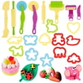 thumbnail image 4 of Yous Auto Dough Tools Kit,20 pcs Plastic ABS Durable Non-toxic Clay Dough Tools,DIY Mud Mould Kit Plasticine Modelling Toy,Play Dough Clay Molds Set,Plasticine Clay Extruders Creation Set for Kids, 4 of 10