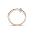 thumbnail image 4 of Round Cut Natural White Diamond Cross Band Ring For Women's In 10K Solid Rose Gold (Color: I-J, Clarity: I2-I3, 0.02 Cttw) -9, 4 of 6
