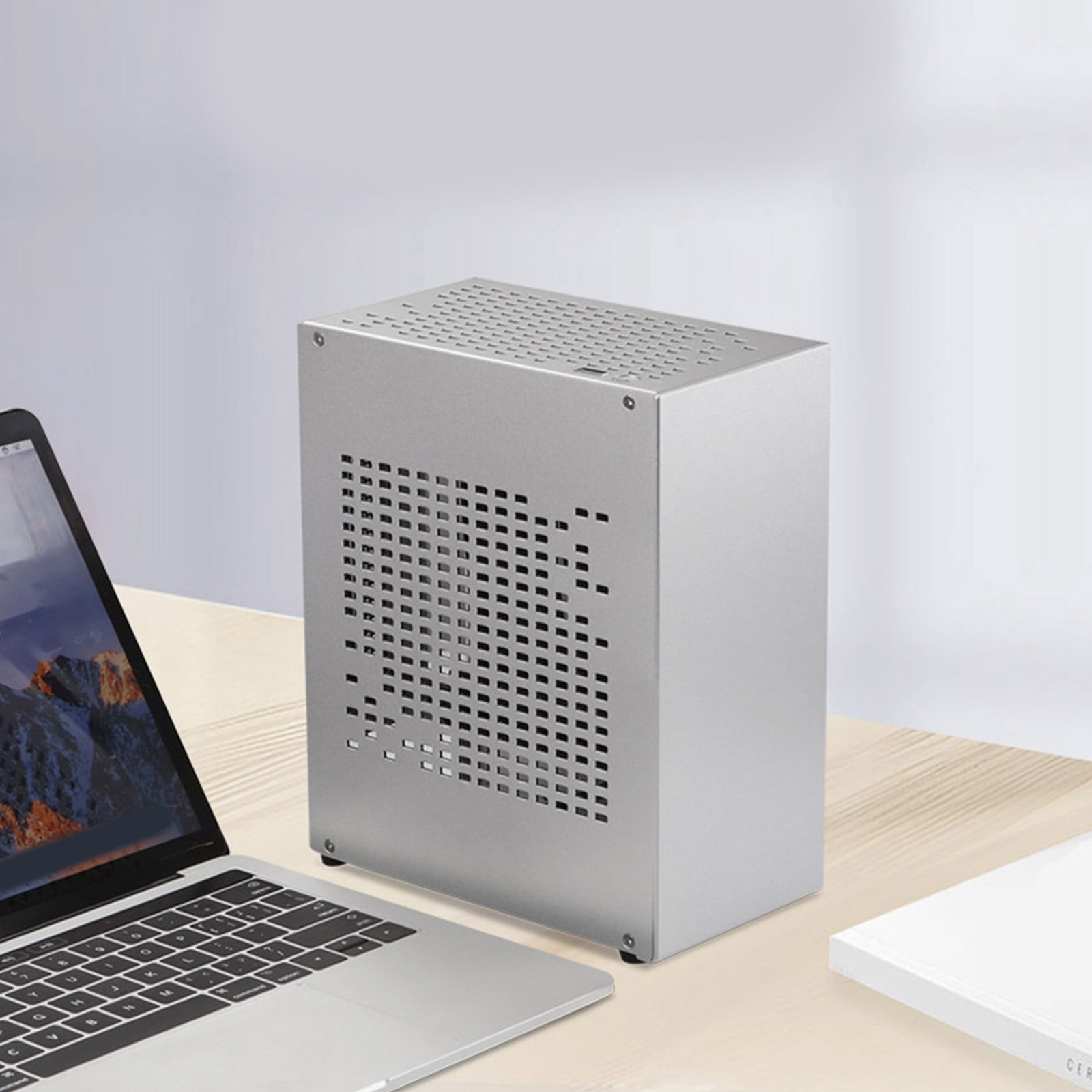 A07 Desktop ITX Chassis Game Graphics Card All Aluminum Case Supporting Small 1U Power Supply