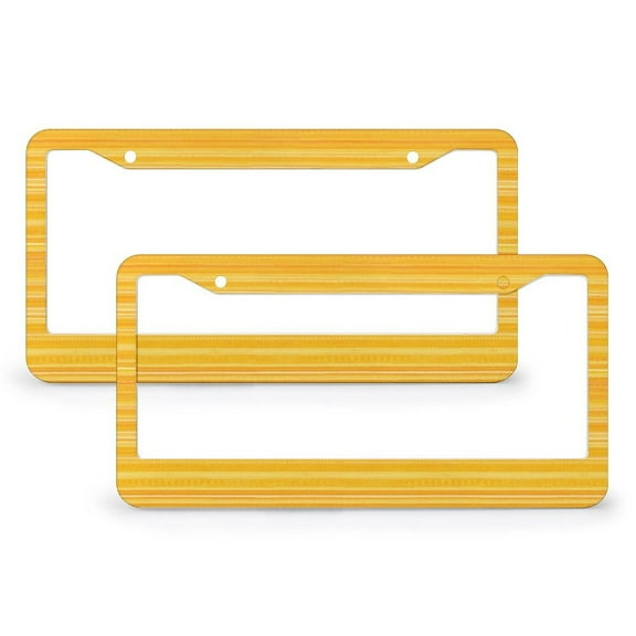 License Plate Cover Yellow Stripes License Plate Cover License Plate Novelty License Plate Frame 2 Pack Geometric Striped Quality Aluminum Metal License Plate Frame for Women Men