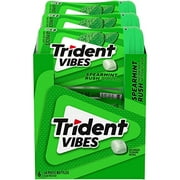 Trident Vibes Spearmint Rush Sugar Free Gum, 6 Bottles Of 40 Pieces (240 Total Pieces)