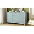 thumbnail image 5 of Harper & Bright Designs Wood Sideboard Cabinet with Storage, Modern Fluted Accent Cabinet with Doors and Drawers for Entryway, Living Room, Foyer, Cyan, 5 of 14
