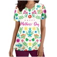 thumbnail image 1 of Birdeem Blouse Mode Femme Manches Courtes Col en V Uniforme de Travail Imprimé avec Poche, 1 of 1