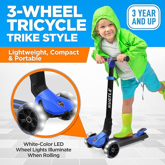 Costway trottinette enfant pliable, 2 roues lumineux, poignée réglable en hauteu Costway trottinette enfant pliable, 2 roues lumineux, poignée réglable en hauteu