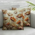 thumbnail image 3 of ARISTURING Throw Pillow Cover Painting Poppies Flower Square Throw Pillow Cases，Artwork of Vintage Brown Lotus Throw Cushion Covers for Couch Sofa Chair Bedroom, 3 of 5