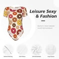 thumbnail image 4 of Uemuo Donut Pattern Women's One Piece Short Sleeve Swimsuit Rash Guard Surfing Modest Quick-drying Swimsuit Beach Essentials-X-Large, 4 of 6