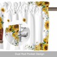 thumbnail image 6 of Farmhouse Sunflowers Valance Curtain for Windows Summer Yellow Floral Leaves Red Truck Rod Pocket Curtain Valances Short Window Treatments Panels for Kitchen Bathroom Laundry Basement 42 x 12 Inch, 6 of 9