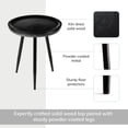 thumbnail image 3 of Dilan Solid Mango Wood End Table 18 Inch Round Tray Top Black, 3 of 9