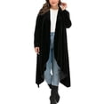 thumbnail image 6 of Women's Long Open Front Drape Lightweight Maxi Long Sleeve Black Kimono Cardigan Duster Sweater, 6 of 6