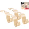 thumbnail image 1 of Universal Multifunctional Car Vehicle Headrest Hook, Organizer Hanger Storage Hook for Bag Purse Cloth Grocery (Beige Set of 4), 1 of 5