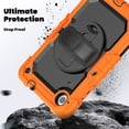thumbnail image 3 of Case for Lenovo Tab M8 4th Gen 2024/2023 (TB-301FU, TB-300FU) with Screen Protector, 360 Degree Rotating Kickstand Hand Strap Heavy Duty Shockproof Cover with Shoulder Strap, Orange, 3 of 7