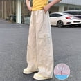 thumbnail image 5 of THJRPQJFD Girls Wide Leg Cargo Pants Lightweight Quick Dry Loose Fit Trousers Elastic Waist Casual Track Pants Summer Parachute Preppy School Clothes, 5 of 8