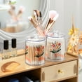 thumbnail image 3 of Yayeee 2 Pack Qtip Holder Bathroom Cotton Swab Canister with Lid Clear Dispenser Set, Yellow Cute Flower, 3 of 6