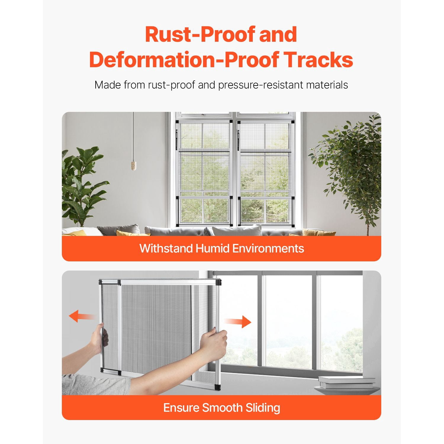 Adjustable Window Screen 21-40x15 Inch, Expandable with Rust-Proof Metal Tracks, Fiberglass Mesh, Felt Edges for Seal, No-Drill Installation for Home Windows