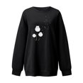 thumbnail image 3 of 2023 Chandail en Molleton Oversize pour Femmes Mode Décontractée Manches Longues Imprimé Chandail en Molleton Dames Hauts Blouse Coupe Ample Hauts Femmes, 3 of 4