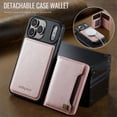 thumbnail image 2 of AutSpace Funda para Apple iPhone 17 Pro Max, Bloqueo RFID, Cuero PU, Compatible con MagSafe, Billetera Desmontable 2 en 1 con Tarjetero, Soporte, Cubierta Protectora Magnética, Rosa, para iPhone 17 P, 2 of 10