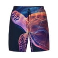 thumbnail image 4 of Lsque Mens Swim Trunks Abstract Line Turtle Pattern - Bathing Suit Compression Liner - Beach Swim Shorts Swimwear - (S-3XL) - Stretch Quick Dry -Large, 4 of 9