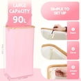 thumbnail image 5 of Sea Team 90L Extra Large Capacity Laundry Hamper with Lid, Removable Bag & Bamboo Handles, Foldable Dirty Clothes Bin for Family, Laundry Room, Bedroom & Closet, Pink, 5 of 8