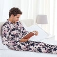 thumbnail image 6 of Sikiie Lilies Flowers Mens Pajama Set, Soft Warm Long Sleeve Sleepwear, Cozy Button-Down Pjs for Men-XX-Large, 6 of 7