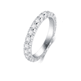 thumbnail image 1 of Anillo de plata de ley con circonita cúbica, elegante banda de plata de ley de 3 mm, anillos de plata de ley para mujer Xtellar plateado, 1 of 3