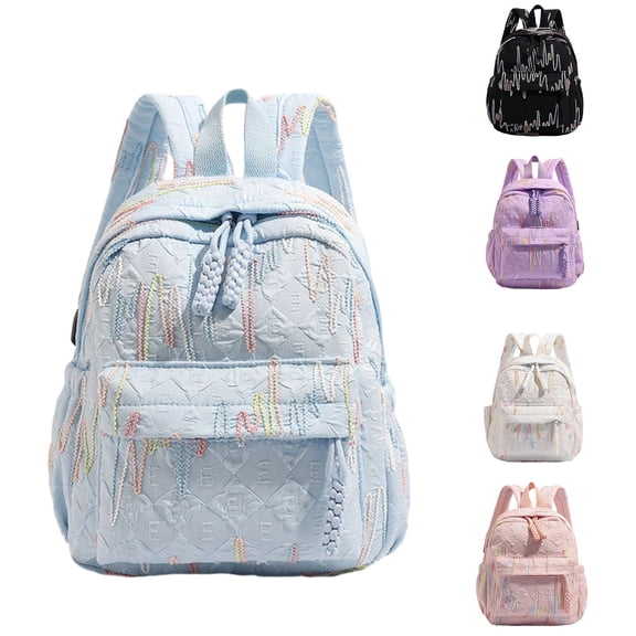 CXKKK Large Capacity Laptop Backpack, Casual Daypack Quilted Travel School Backpack with Multiple Pockets & Adjustable Straps, Blue