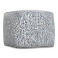 thumbnail image 5 of Simpli Home Nate 18 inch Wide Boho Square Pouf in Denim Mélange Cotton, 5 of 6
