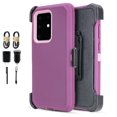 thumbnail image 1 of Value Pack ! for Samsung Galaxy S20 Ultra G988 case Phone Case 360° Cover Screen Protector Clip Kickstand Holster Hybrid Shock Bumper (Purple), 1 of 4
