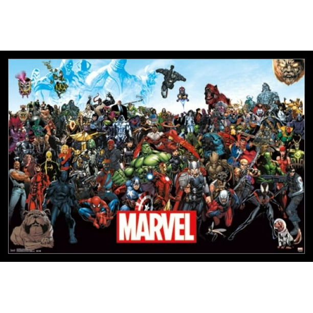 Marvel The Lineup 15 Laminated & Framed Poster Print (22 x 34