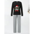 thumbnail image 3 of Jaweiwi Family Matching Christmas Pajamas Set Letter Print Tops Plaid Pants Holiday Pajamas Sleepwear Dad Mom Kids PJs, 3 of 10