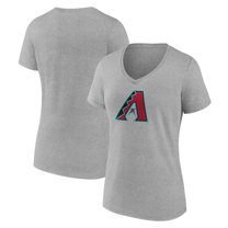 Women's Gray Arizona Diamondbacks Official Logo V-Neck T-Shirt