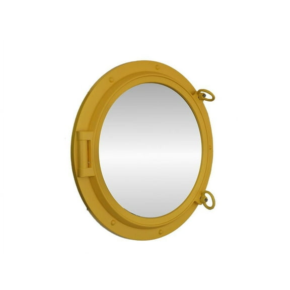 Yellow Porthole Mirror 24" - Porthole Mirror - Decorative Porthole Mirror