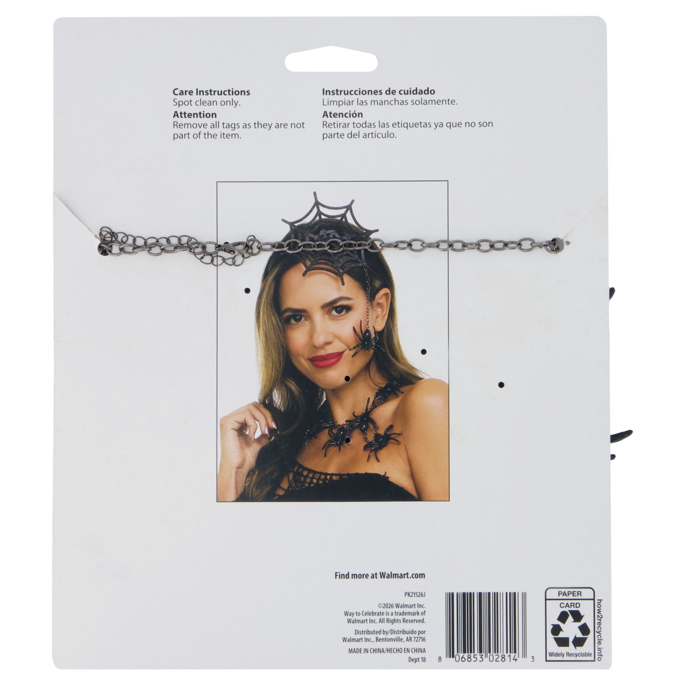 Spider Costume Accessory Kit for Adults, Black, 2 Pieces, Halloween by Way To Celebrate