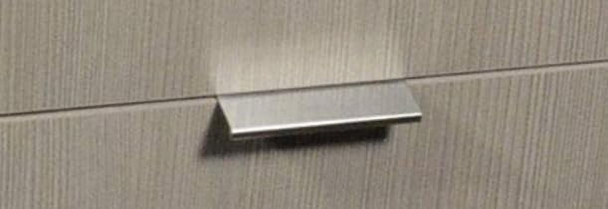 Silverline Cabinet Finger Edge Pulls Aluminum Lightweight Kitchen Door Drawer Handle, Brush Satin Nickel (10, Length 2.95" (75mm))