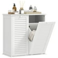 thumbnail image 1 of HOMCOM Tilt Out Laundry Hamper Cabinet with 2 Baskets and 2 Doors, White, 1 of 10