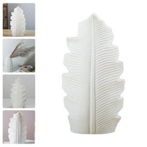 HEMOTON  Ceramics Vase for Home Flower Holder Green Decorative White