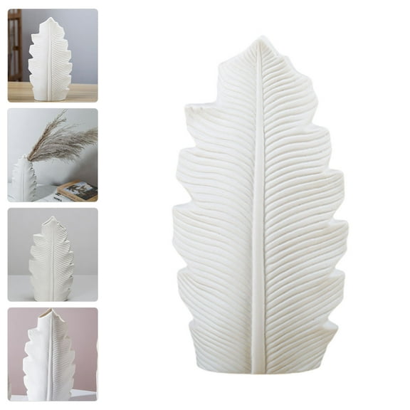 HEMOTON  Ceramics Vase for Home Flower Holder Green Decorative White