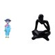 thumbnail image 1 of Figura de geisha japonesa abstracta, adorno de resina, estatua coleccionable con diseño hueco pintado a mano, ideal para dormitorio, sala de estar u o, 1 of 8