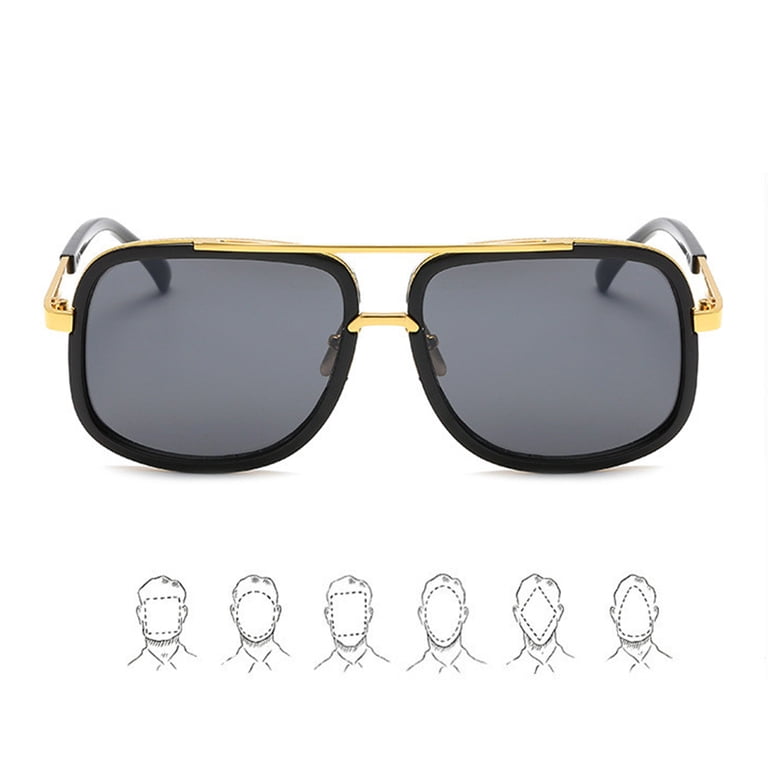 Raindrops Unisex Square Mirror Sunglasses Metal Frame  display picture 1