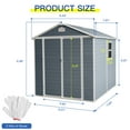 thumbnail image 7 of 8x6Ft Outdoor Storage Shed with Air Vents, Side Window and Lockable Double Doors, Waterproof Garden Shed Storage Cabinet, 7 of 7