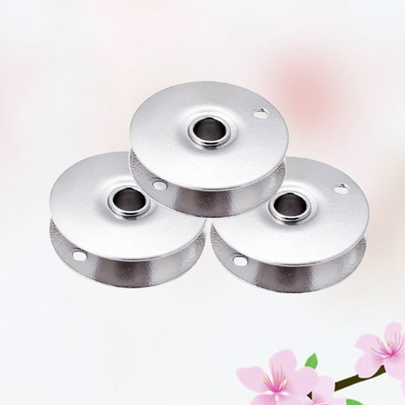 LIFKOME 3Pcs Flat Car Iron Bobbin Metal Spools for Sewing Machines Plated Silver Durable and Easy to Use
