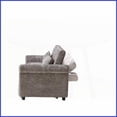 thumbnail image 2 of Modern Light Gray Velvet 3-in-1 Sofa Bed - 58.27 Inch Pull-Out Couch for Living Room with USB & Storage, 2 of 19