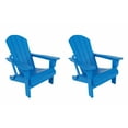 thumbnail image 3 of Costaelm Paradise Classic Adirondack Folding Adjustable Chair Outdoor Patio, HDPE, Weather Resistant, (Set of 2), Pacific Blue, 3 of 9